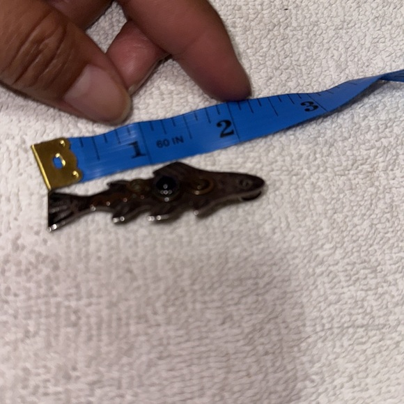 Vintage Artissan Made Sterling Silver Amethyst Fish Pin/ Pendant - Picture 7 of 7